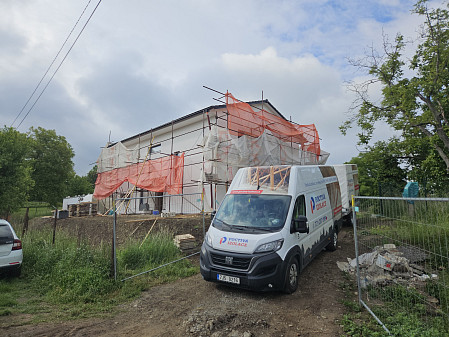 Izolace stropu novostavby rodinného domu v Holešově na Kroměřížsku